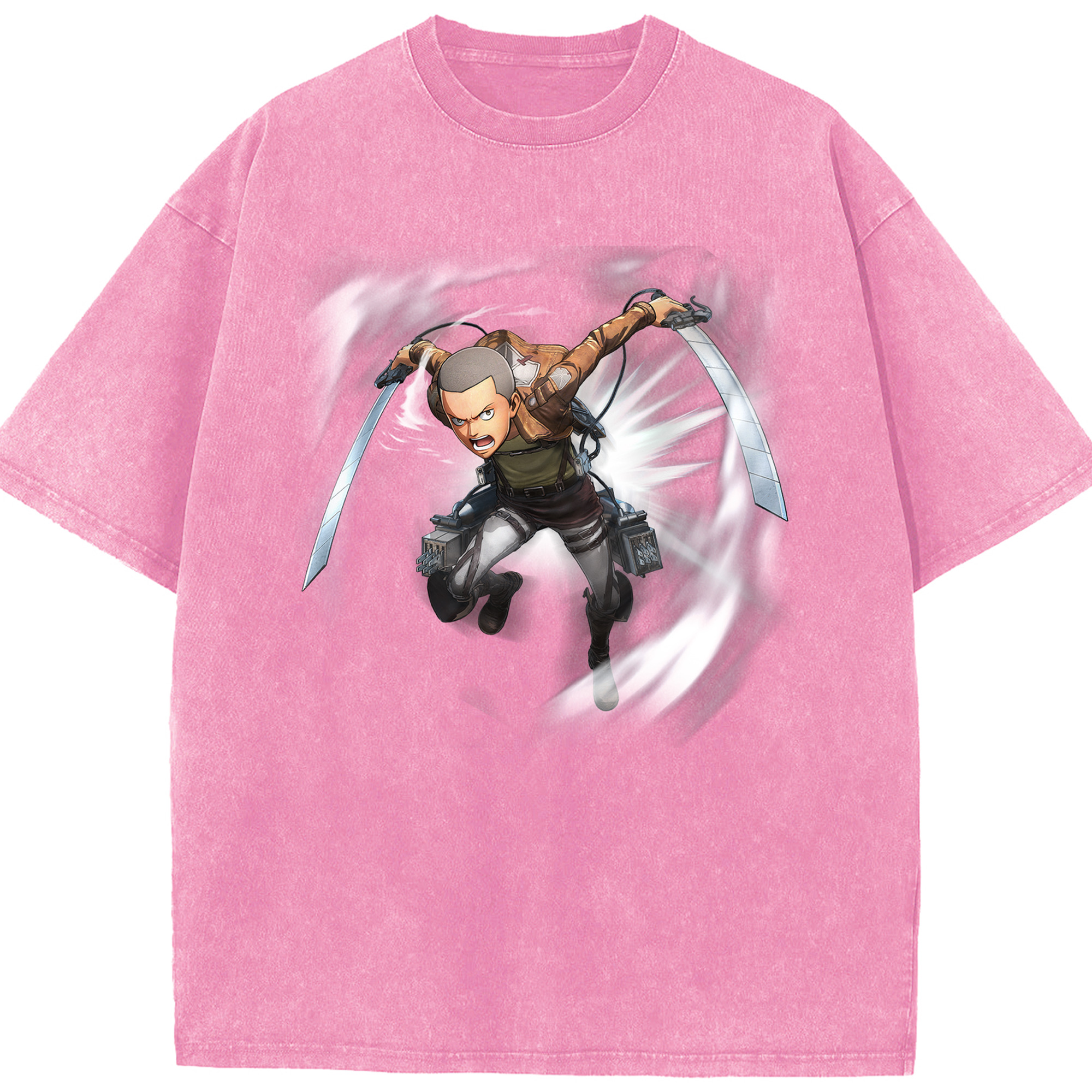 （画像用） 進撃の巨人 コニー·スプリンガー Attack on Titan Connie Springer 綿100% ヴィンテージ風 半袖Tシャツ（フロントプリント）
